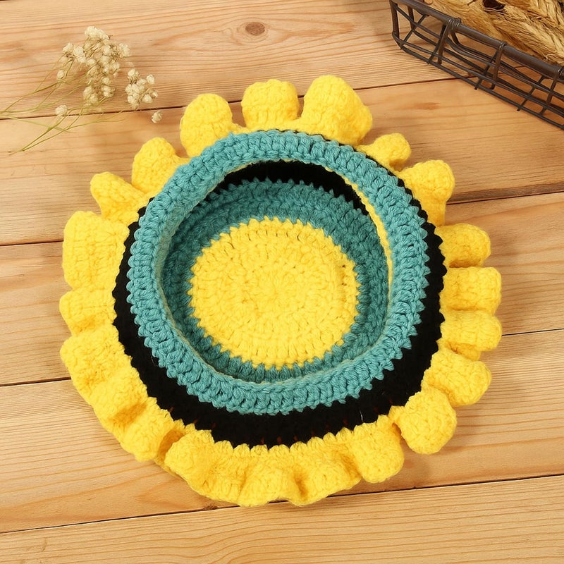 Ahouws Crochet Bucket Hat Women Trendy Knit Floppy Cap Cute Boho Handmade Beanies Outdoor Boho Travel Fishing Hat - Image 4